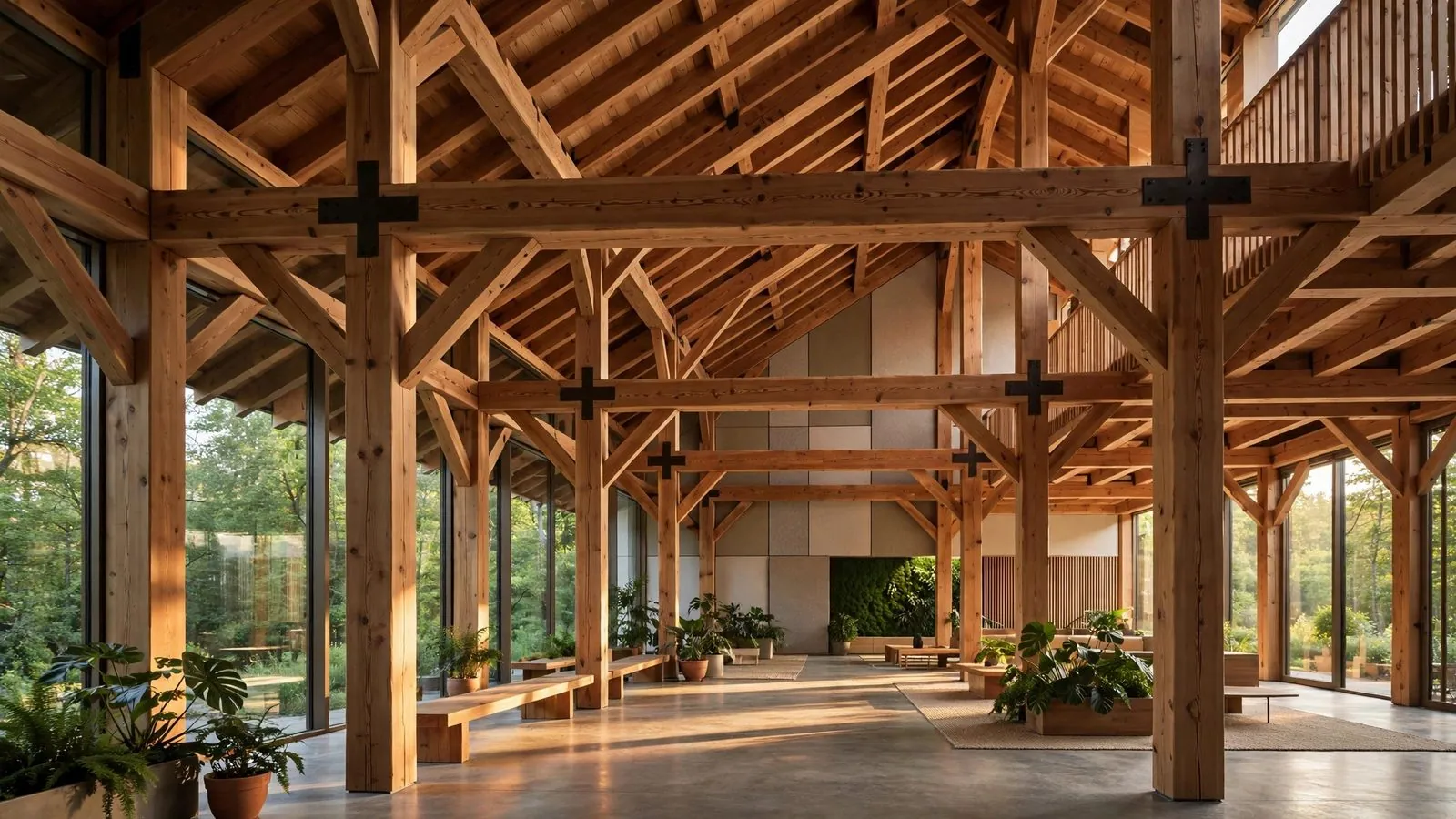 Mass timber building interior