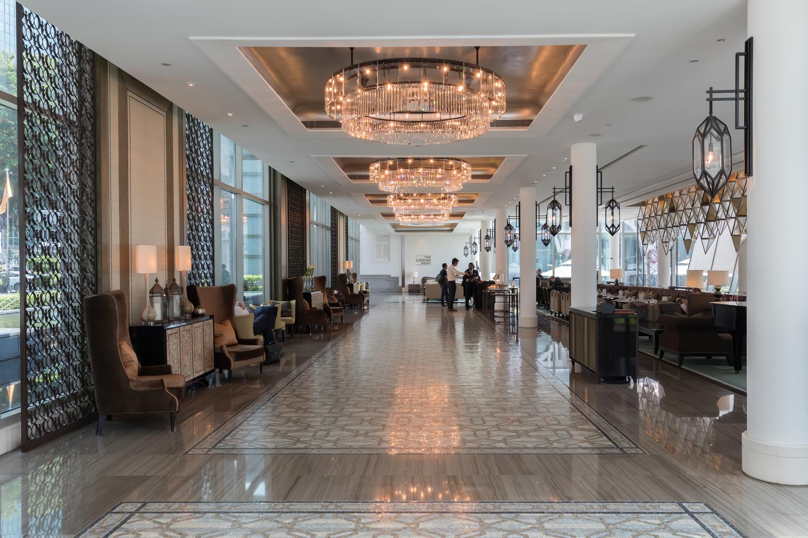 Elegant hotel lobby interior